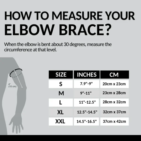 Zorch Elbow Sleeve size chart