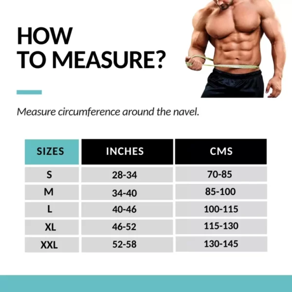 Zorch: Contour LS Support Belt siize chart