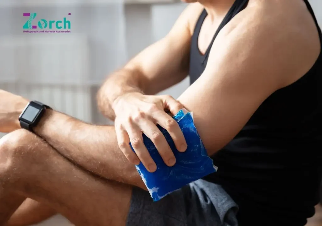 Rest and ice therapy to reduce elbow pain